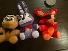 Fnaf Bonnie, Foxy, Freddy Sanshee Plushie Lot