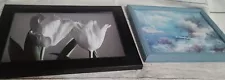 Framed Wall Pictures. Flowers Nature Art Wall Hanging Lot Of 2 Used Home Decorat