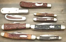 Vintage USA Made Pocket Knives - Delrin Handles – Lot of 9 Used & Broken Knives