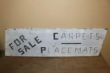 Vintage For Sale Carpets Placemats Rug 2 Side 25" Raised Letters Wood Trade Sign