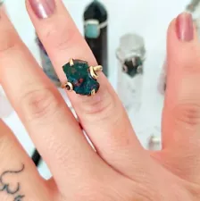 Bloodstone Rough Stone Handmade Ring Ring For Her Gift For Grand Mother