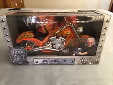 NIB Arlen Ness Iron Legends Custom Motorcycles 1/6 Scale Orange Green Chopper