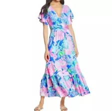 Lilly Pulitzer Jessi Midi Dress Peony For Your Thoughts Women XL