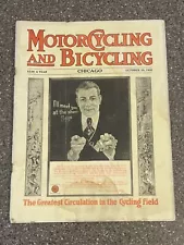 Antique Motorcycling & Bicycling Magazine October 20 1920 Harley Davidson Indian