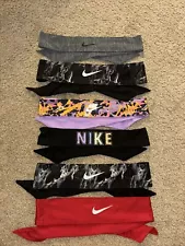 Unisex Nike Tie Back Headbands Lot Of 6 Dri Fit