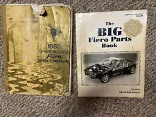 1985 Pontiac Fiero Service Manual & 1999 The Big Fiero Parts Book. 2 Used Books