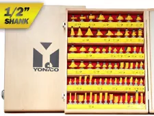 70 Bit Professional C3 Carbide Router Bit Set - 1/2" Shank - Yonico 17702