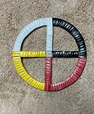 Beautiful Native American Lakota Sioux Quilled Medicine Wheel