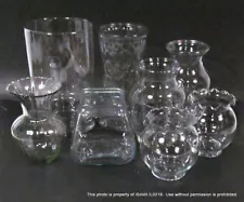 LOT 8 CLEAR GLASS VASES Assorted Sizes, Home Decor, Crafts, Centerpieces