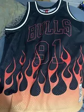 Dennis Rodman Bulls Flame Jersey Mitchell & Ness Size XL