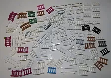 100 Lego Fences Gates Assortment White Magenta Spindled 6079 30056 15332 33303