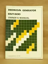 Vintage 1981 Honda Generator EM1600 Maintenance Owners Manual 00X31-897-3001