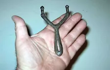 RAREST FORM Toy Cast Iron SLINGSHOT-1880s-90s of *TEXTURED BARK* IVES or STEVENS