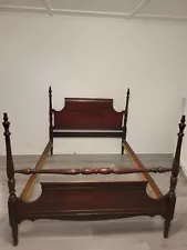 Vintage Antique Mahogany Wood Wooden Full Sz Bed Frame Head Foot Board Headboard