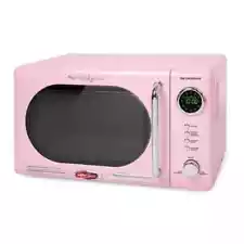 Retro 0.7 cu. ft. 700-Watt Countertop Microwave Oven in Pink