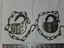 CNR CANADIAN NATIONAL RAILWAY 2 USED RAILROAD LOCKS WITH CHAINS VINTAGE?