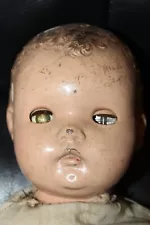 Super Creepy Vintage 17" Baby Doll Halloween Prop Scary Eyes