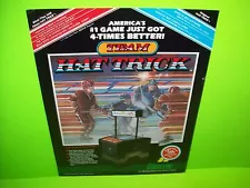 TEAM HAT TRICK Original 1986 Video Arcade Game Promo Sales Flyer Vintage Promo