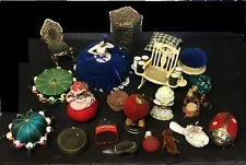 20+ Pc LOT - Grandma's Antique Vintage Pin Cushion Collection - Check 'Em Out!