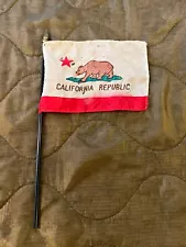 Vintage California State Bear Flag - Small Parade Stick Flag - 1950s / 60s