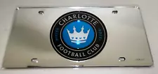 Charlotte FC MLS Silver Laser Tag License Plate