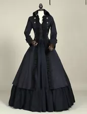 Black xxxl Victorian Penny Dreadful Dress Witch Halloween Costume 176