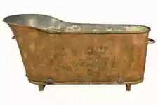 Handmade French 19th Century pure Copper Bathtub Rustic antique Patina finish