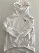 Nike Women's White Funnel Neck Hoodie Pullover Sweatshirt Size Small