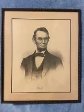 ABRAHAM LINCOLN VINTAGE LITHOGRAPH PRINT PORTRAIT