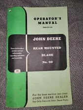 John Deere # 80 3 point blade oem owners manual