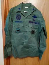 U.S. Air Force Airlift Command Fatigue Long Sleeve Shirt w/Patches 42" Chest