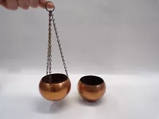 Vintage Copper Hanging Cauldron Bowls / Pots