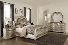 CURBSIDE SHIPPING TO CA, 92563 - NEW Silver King 4PC Bedroom Set Marble B/D/M/N