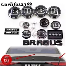 Mercedes-Benz BRABUS B Badge Car Front Hood Emblem Rear Trunk Sticker /Valve Cap