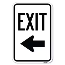 Parking Lot Sign Exit Sign (Left Arrow) Heavy Gauge Aluminum Parking Sign