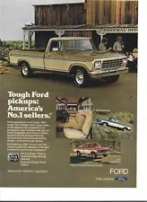 Original 1979  Ford Pickup print ad: "Tough Ford pickups: America's #1 sellers"