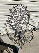 vintage iron peacock chairs