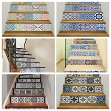 Waterproof Stair Riser Decals Wall Stickers Wallpaper PVC Self Adhesive 6Pcs