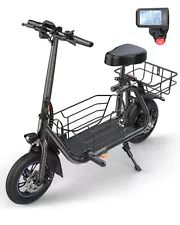 Gyroor Used C1S Electric Scooter with Seat&Carry Basket 21Miles Range For PetDog