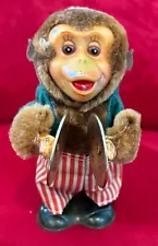 Vintage Wind-Up Monkey With Cymbals Toy Russ Berrie "Works"