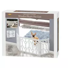 Pet Store Adjustable 3 Section Wooden Hearts Pet Gate (OPEN BOX)