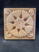 #29 Victorian Art Tile 3” Old Bridge NJ Thistle Ceramic Fireplace Pottery