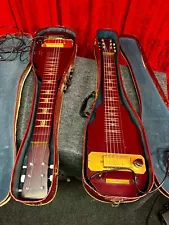 Vintage Pair 1940's Gibson Made Kalamazoo KEH Lap Steel Guitar Projects w/Cases