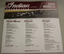 2016 Indian Motorcycles Chief Dark Horse Classic Vintage Bike Week info card