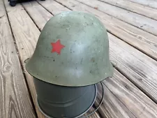 Original Yugoslavian Yugo Army Communist Helmet W/ Red Star