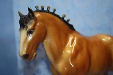 Vintage Breyer No Muscle Glossy Bay Clydesdale Stallion w/ Eyewhite Missing Bobs