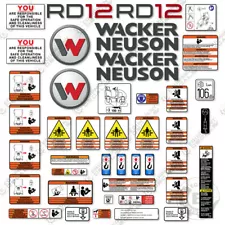 Fits Wacker Neuson RD12 Decal Kit Ride-On Roller Replacement Stickers