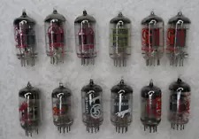 LOT OF TWELVE 12AT7 PREAMP TUBES JJ FENDER GROOVE TUBES ETC. UNTESTED NO RESERVE