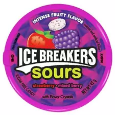 Ice Breakers Original Sours Sugar Free Hard Candy Sweet USA Import PURPLE TUB