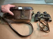 #228 WWII JAPANESE BINOCULARS +CASE & STRAPS - WELL MARKED